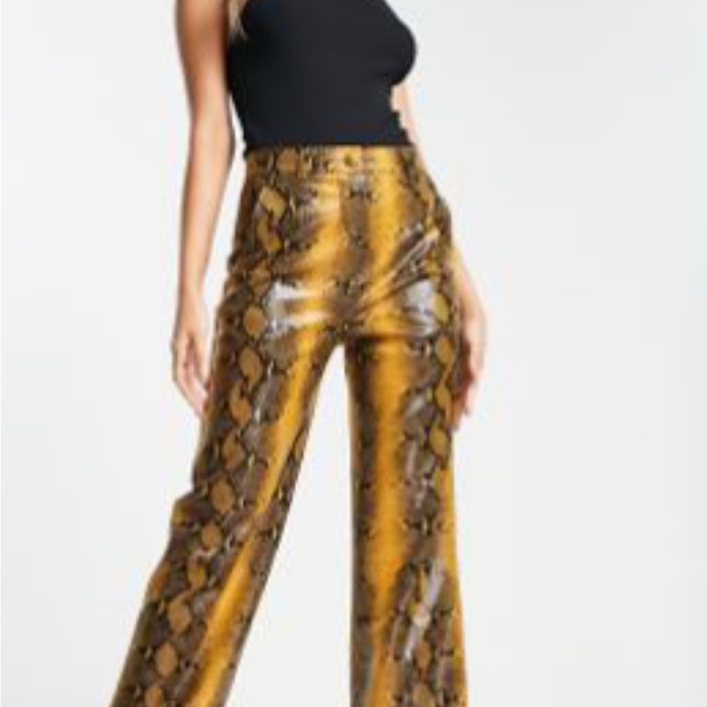 Stylish Snake Print Straight Leg Pants